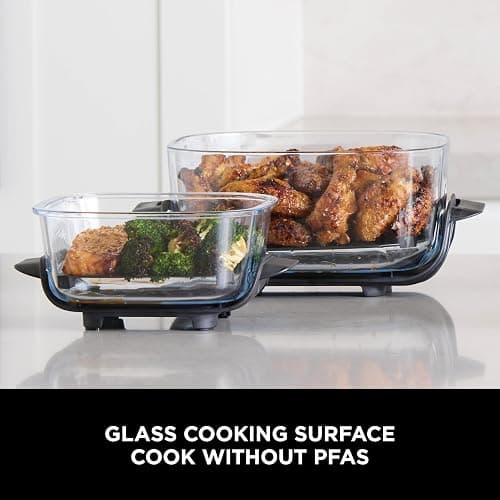 Ninja CRISPi Portable Air Fryer, 3.8L, 4-in-1: Air Fry, Roast, Keep Warm, Recrisp, Space Saving Compact Design, 6 Portions, 2x Removable Glass Containers & Lids, 1700W, Stone Gold FN101UKSTGD thumbnail 12