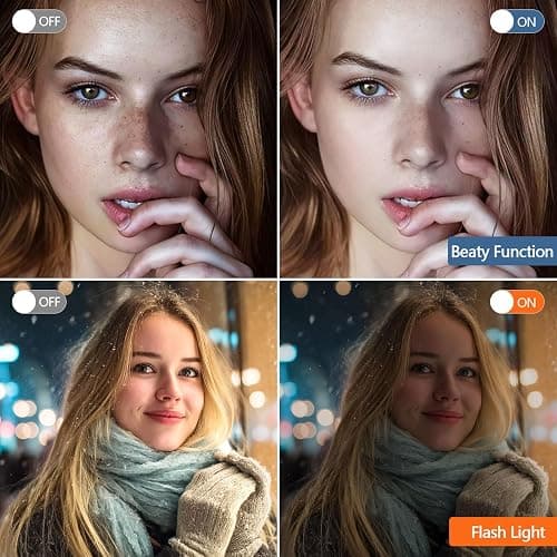 8K Digital Cameras for Photography, WiFi 64MP Vlogging Camera for YouTube, 4" Touch Screen Digital Camera with Dual Lens, Auto Focus, 16X Digital Zoom, 3000mAh Battery, 32GB Card, Black thumbnail 6