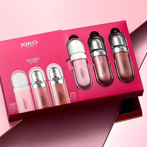 KIKO Milano Glossy Lip Set, Kit Maquillage : 2 Gloss Hydratants Et 1 Crème Perfectrice Pour Les Lèvres thumbnail 9