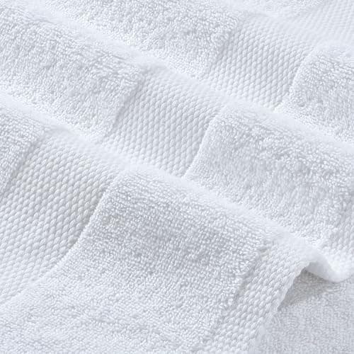 Wealuxe White Bath Towels 24x50 Inch, 6 Pack - Extra Absorbent Cotton Towel Set for Bathroom | White, 24x50 Inch, Cotton, Towel Set, for Bathroom, Hotel, Gym, Spa, 6 Pack thumbnail 8