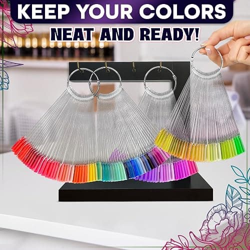 200 Pcs Nail Swatch Sticks - Clear Swatches for Gel Polish - Transparent Acrylic Practice Tips with Metal Rings, Suitable for Displaying Colors, Training Nail Forms for Beginners and Professionals thumbnail 9