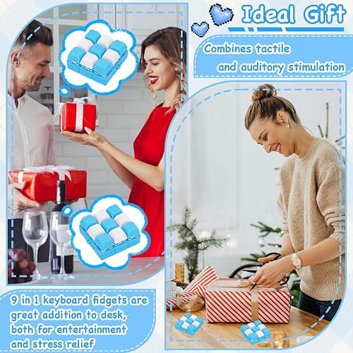 ILHSTY 9-in-1 Keyboard Fidget Toy, Clicker Fidget Toy with Keychain | 9-in-1 Design, Removable Keycaps and Keychain, Clicky Button Fidget for Adults, Stress Relief for Home Office School Gift thumbnail 4
