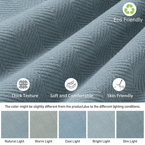 ZWJD Throw Pillow Covers 24x24 Set of 2 Chenille Pillow Covers with Elegant Design Soft and Luxurious Decorative Throw Pillows for Couch, Bed, and Home Decor,Light Blue thumbnail 5