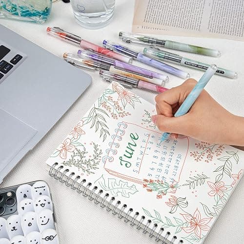 WRITECH Liquid Ink Rollerball Pens: Multi Colored 0.5mm Extra Fine Point Tip Rolling Roller Ball Pen 8ct Assorted Colors for Journaling Smooth Writing Note Taking No Bleed & Smudge & Smear thumbnail 2
