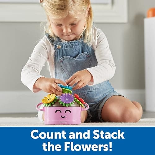 Learning Resources Poppy the Count & Stack Flower Pot - 15 Pieces, Fine Motor Skills Toys for Toddlers, Preschool Toys, Ages 18+ Months thumbnail 3