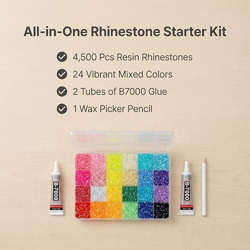 4500Pcs 5mm Rhinestones for Bedazzling, Bedazzler Kit with Rhinestones and Tools, Flatback Resin Jelly AB Colorful Rainbow Crystals Gems Set with Glue for Nail Art Crafting Clothes Crafts thumbnail 2