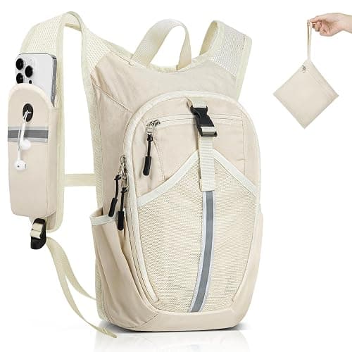 TUIKEN Small Hiking Backpack 15L-Lightweight Packable Foldable Backpack for Travel Camping Outdoor Commute, Compact Rucksack for Women Men(Beige) - Image 1