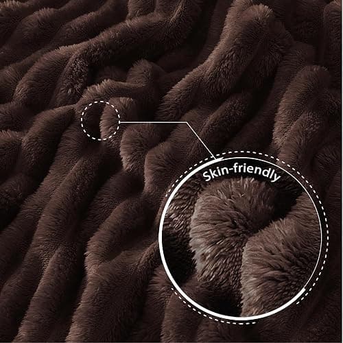 Exclusivo Mezcla Striped Fleece Throw Blanket for Couch, Sofa, Coffee | 50"x60" Soft Breathable Cozy Bed Blankets, Lightweight Plush Fluffy Fuzzy Jacquard Decorative Bedding thumbnail 6