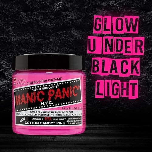 MANIC PANIC Classic Cotton Candy Pink Semi Permanent Hair Color - Bright Pink Hair Dye for Women & Men That Lasts 4-6 Weeks - Vegan, Ammonia & Cruelty-Free - Create & Mix Custom Shades (4oz / 2pk) thumbnail 5
