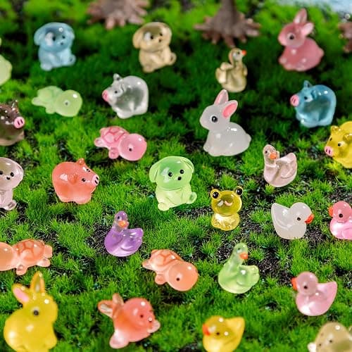 114pcs Luminous Mini Resin Animals 15 Types in the Dark to Hide Miniature Resin Animals Figures Glow in the Dark Small Plastic Ocean Animal for Fairy Garden Micro Landscaping Dollhouse Home Decor Part thumbnail 9
