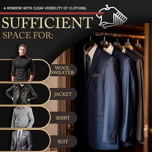 10 Pack 40-inch Garment Bags for Travel, Garment Bags for Hanging Clothes with Zipper and Visible Transparent Window，Black thumbnail 8