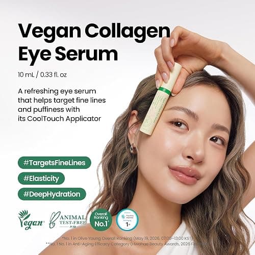 AXIS-Y Vegan Collagen Eye Serum with 2% Niacinamide, Peptides, 0.33 fl. oz. | Vegan Korean Eye Cream with Cooling Roller for Wrinkles, Fine Lines, Dark Circles, Puffiness & Deep Hydration thumbnail 2