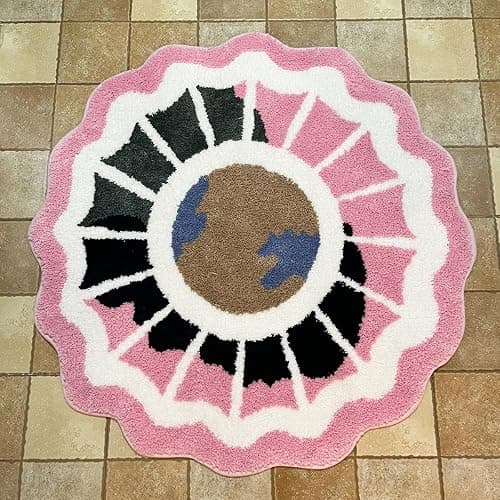 LAKEA Pink Round Tufted Rug Soft Thick Plush Educational Non-Slip Durable Easy Clean Girls Room Friendly Global Decor (35.4X35.4 inch) thumbnail 8
