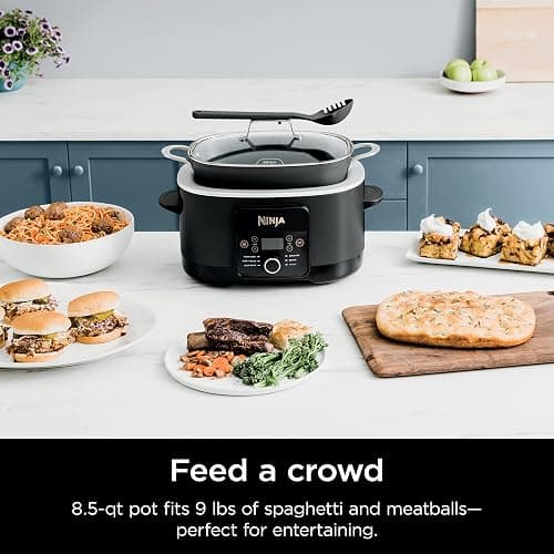 Ninja® 12-in-1 PossibleCooker™ PLUS | 8.5-qt - Sous Vide & Proof Multi-Cooker | Slow Cooker, Dutch Oven & More | Glass Lid & Integrated Spoon | Nonstick | Oven Safe Pot to 500°F | Black | MC1010 thumbnail 5