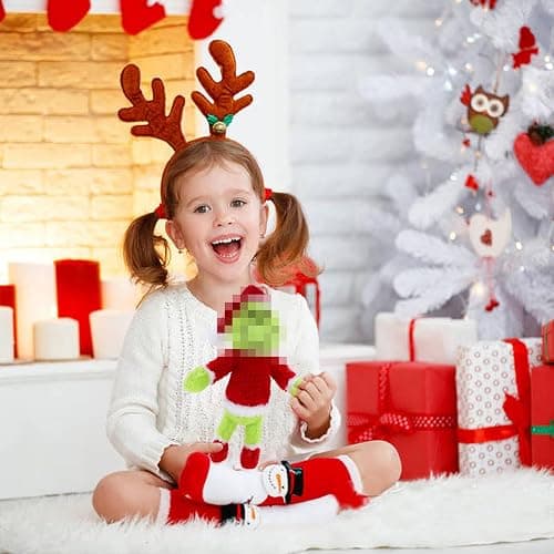 RELIGES 9 inches Green Christmas Monster Plush Toy – Soft Christmas Stuffed Animal Doll for Boys and Girls, Perfect for Christmas Decorations and Gifts (Sneaky Green) thumbnail 2