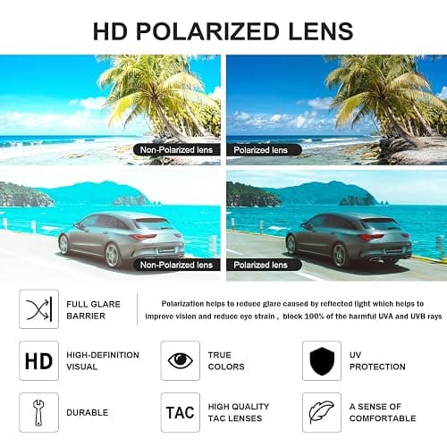 Pro Acme Semi-Rimless Polarized Sunglasses UV 400 Protection for Women Men thumbnail 7