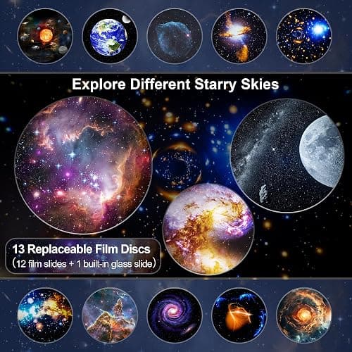 Planetarium Projector Pro for Bedroom, 13 in 1 Star Projector Galaxy Light, Ceiling Night Light Milky Way Mood Lighting with Timer, LED Space Galaxy Lamp Bedroom Room Decor for Adults Kids - White thumbnail 3