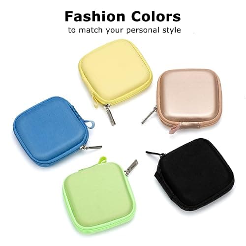 Ginsco Mini-Portable Hard Shell Square Earbuds Case for Apple EarPods/Samsung Galaxy Wired/Wireless Earbuds, Cell Phone Accessories Organizer with Carabiner for Earphones Tech Pouch thumbnail 9