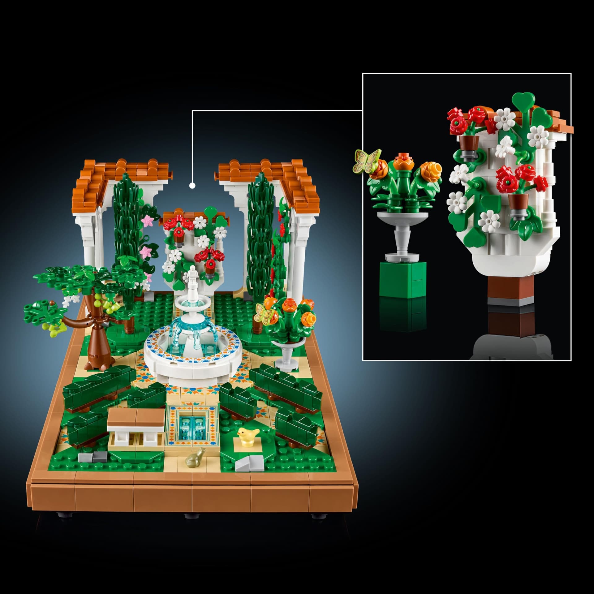 LEGO® Icons Jardín con Fuente Set de construcción y decoración para el hogar y la Oficina con cipreses, parras y Flora diversa, Regalo para Adultos, Modelo reconfigurable 10359 thumbnail 5