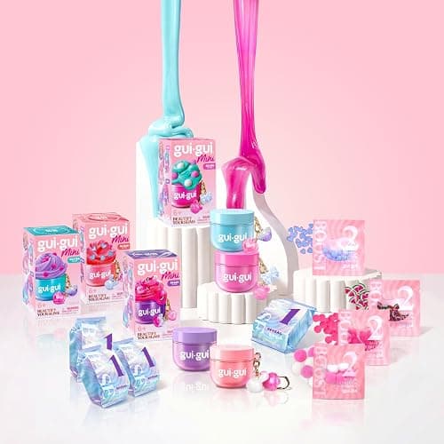 GUI GUI Mini Bundle Pack Slime Kit, Scented Slime for Kids 6+ | 4 collectible minis with gloss, butter, fluffy cloud slime, and clear textures plus charm clips, birthday gifts for girls 6+ thumbnail 2