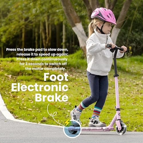Aero iSporter Kids Electric Scooter | Hand Acceleraor & LED Lights | Electric scooters for Boys Girls Ages 6-12 | Rubber Deck Mat, Battery Indicator& Adjustable Heights thumbnail 7