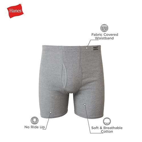 Hanes Men's Underwear Boxer Briefs Pack, Moisture-wicking Underwear for Men, Breathable, Cool & Breathable Cotton thumbnail 3