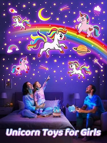 Carousel Night Light for Kids, 15 Music+15 Films+315 Colors Star Projector for Kids Night Light Projector,360°+Remote+1200mah Star Lights for Ceiling,Unicorn Toys for Girls Room Decor Christmas Gifts thumbnail 6