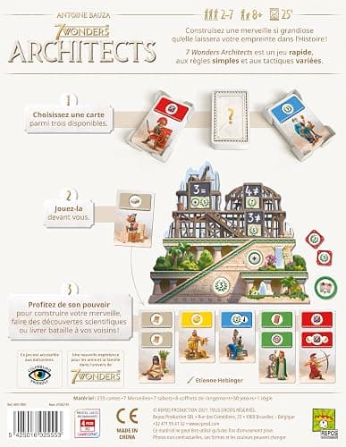 Asmodee - 7 Wonders Architects - Jeu de Société Famille pour Enfants dès 8 Ans - As d'or - Bâtissez Votre Cité Antique Simplifié - 25 Min - 2 à 7 Joueurs -en Français -Repos Production thumbnail 4