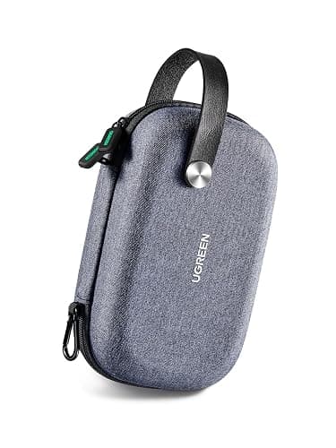 UGREEN Travel Accessories Bag, Portable Cable Organiser Travel Electronics Organiser Small Gadget Cable Bag Pouch, Hard Case for Charger Adapter Power Bank Hard Drive(Grey) - Image 1