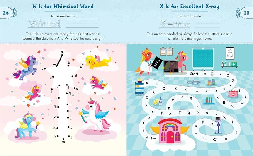 Kindergarten Activity Book Unicorns: 75 Games to Practice Early Reading, Writing, and Math Skills (School Skills Activity Books) thumbnail 6