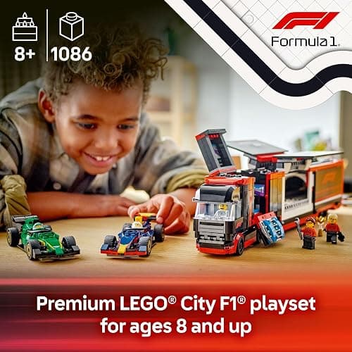 LEGO City F1 Truck with RB20 & AMR24 F1 Car Toys - Model Car Building Toy Set for Kids, Boys and Girls, Ages 8+ - Formula 1 Collectible for Fans - Gift Idea for Birthdays - 60445 thumbnail 2