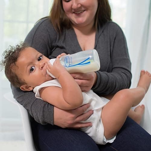 Dr. Brown's Natural Flow Anti-Colic Options+ Wide-Neck Baby Bottles 9 oz/270 mL,with Level 1 Slow Flow Nipple,4 Count,0m+ - 9 oz, 4 Pack - 4 Count (Pack of 1) thumbnail 9