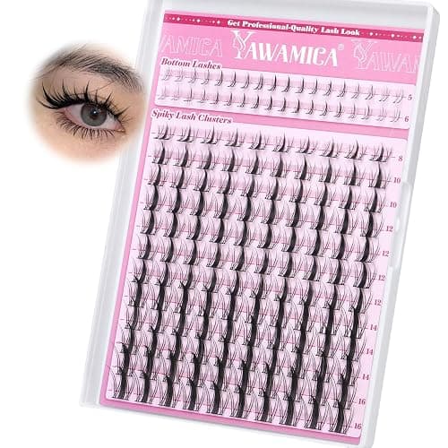 Yawamica Fairy Lash Clusters DIY Eyelash Extensions Manga Eyelash Clusters C Curly Spiky Anime Lashes Wispy Individual Lashes 8-16mm with 5-6mm Bottom Lashes Clusters for Manga Lash look (Fairy) thumbnail 7