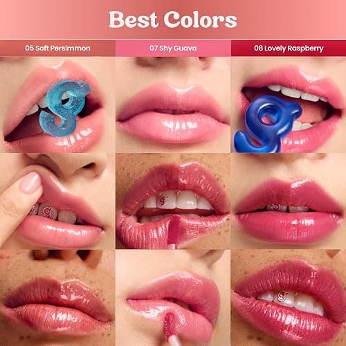 COLORGRAM Fruity Glass Tint 03 Soda Cool Peach | Korean Long Lasting &Waterproof Lip Stain | Glossy Dewy Lip Gloss with Apricot Coral Shade | Buildable, Blendable, Moisturizing | 0.11 Oz thumbnail 5