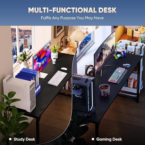DUMOS 32 Inch Office Small Computer Desk Modern Simple Style Writing Study Work Table for Home Bedroom - Wood Black thumbnail 8