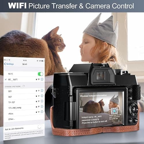 Ture 48MP&4K Digital Cameras for Photography with WiFi & App Control, Vlogging for YouTube with Bag,Compact Travel Camera,Perfect for Entry-Level Users and Beginners with Macro&Wide Lens-32GB Card thumbnail 7