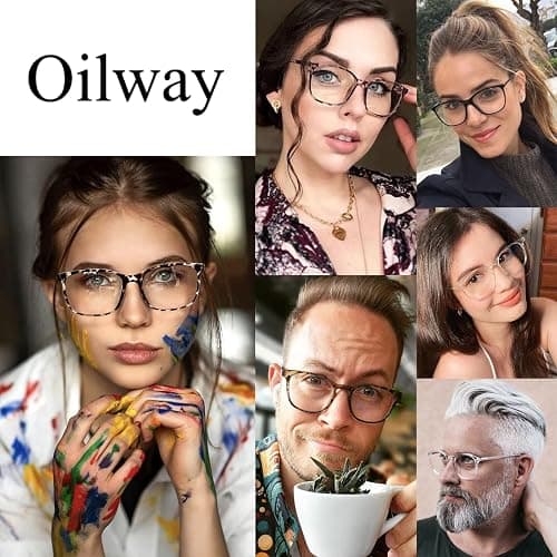 Oilway Blue-Light Blocking Glasses Computer Reading/Gaming/TV/Phones Glasses Fashion Anti Eyestrain UV Glasses for Women Men thumbnail 6