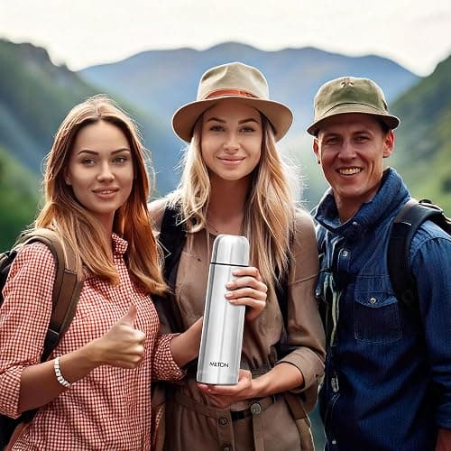 Milton Vacuum Flask for Hot Drink 1 Litre (34 oz), Stainless Steel Double Walled Insulated Water Bottle for 24 Hour Hot and Cold Drinks with Cover, Leak Proof, BPA Free, Thermosteel Flip Lid 1000 ml thumbnail 2