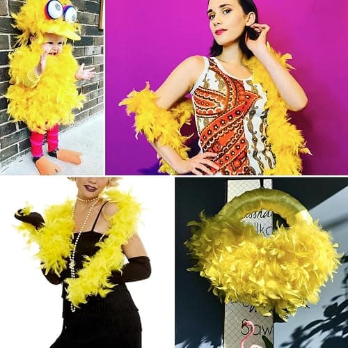 Larryhot Yellow Feather Boa Feathers - 45g 2 Yards Boas for Party Bulk,Christmas,Wedding Centerpieces,Concert,Art Photo and Home Decor(45g-Yellow) thumbnail 6