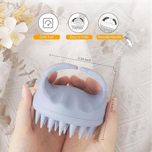 Sndyi Scalp Massager Shampoo Brush, Scalp Scrubber with Soft Silicone Bristles, Scalp Exfoliator for Dandruff Removal, Scalp Massager for Hair Growth, Wet Dry Hair Brush for Scalp Care, Sky Blue thumbnail 3