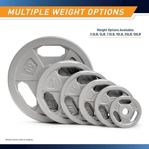Marcy Classic 1" Cast Iron Standard Grip Plates for Strength Training and Weightlifting thumbnail 7