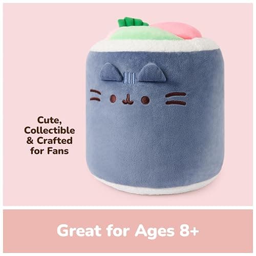 GUND Pusheen Bento Sushi Roll Plush, Squishy Toy, Collectible Plush Toy, Food Plushies, Stuffed Animal for Ages 8 and Up, Blue, 11” thumbnail 6