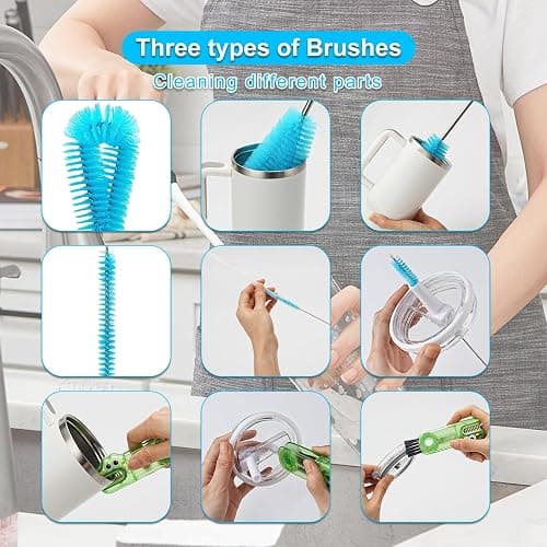 Aooiiysd 4 Pack Bottle Cleaner Set, Including Long Water Bottle Clean, Straw Clean and 3 in 1 Multi Functions Clean, Suitable for Stanley Cups, Baby Bottles, Travel Mugs, Decanters, Straws thumbnail 3