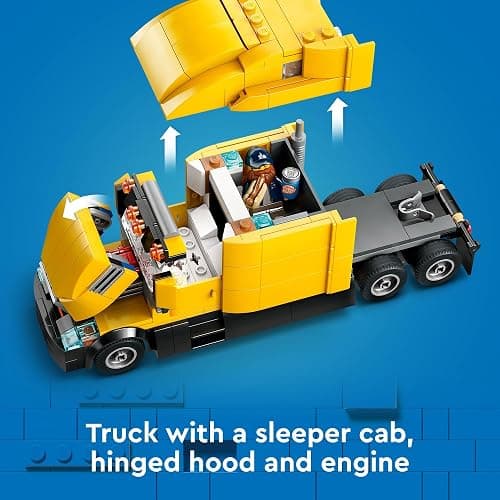LEGO City Yellow Delivery Truck Toy - Semi Truck Building Toy for Boys & Girls, Ages 8+ Years - Gift for Birthdays - Pretend Play W/ 3 Minifigures - 60440 thumbnail 4