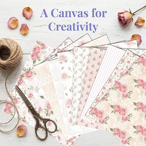 36 Blatt Scrapbook Papier Blumen Muster – Vintage Scrapbooking Papier 15x15cm, Dekorpapier mit Blumenmotiv für Journal, Fotoalbum & Decoupage, Bastelpapier für DIY & Craft-Projekte thumbnail 3