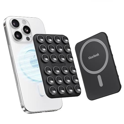 Klearlook Magnetic Suction Phone Mount for MagSafe Case, Removable Sticky Phone Grip Holder for Hands-Free Makeup/Selfie/Live Streaming/Vlog for TikTok & Instagram Influencer/Creator, Black - Image 1