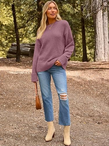 LILLUSORY Women Oversized Warm Cozy Knit Sweaters 2026 Fall Fashion Outfits | Fuzzy Knit, Warm Chunky Long Pullover, Cute Winter Clothing, Old Money Clothes, Ladies Trendy Tunic thumbnail 6