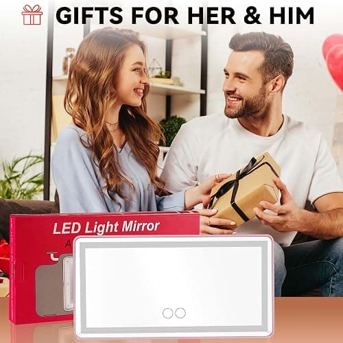 Feisate Car Mirror Visor Vanity with Rechargeable LED Light - 3 Light Modes & Dimmable Touch Screen- Girly Pink Car Accessories for Women Interior- Large Clip on SunVisor Passenger Side Mirror, Pink thumbnail 6