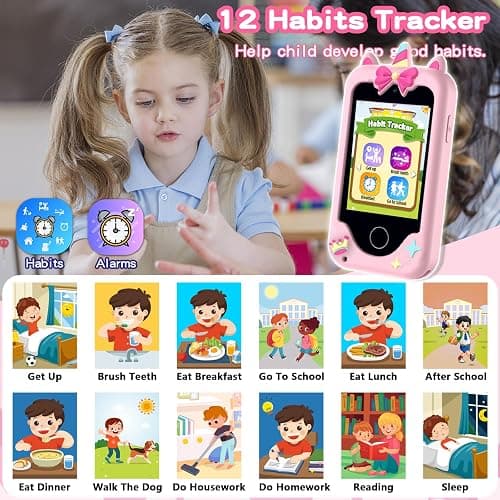 Kids Phone Toys for Girls, 3 4 5 6 7 8 Year Old Boys Girls Christmas Birthday Gifts for Kids, 2.8" Touchscreen Smartphone Toddler Cell Phone, Children Play Toy Phone with Camera, Game, Music, 8GB Card thumbnail 6