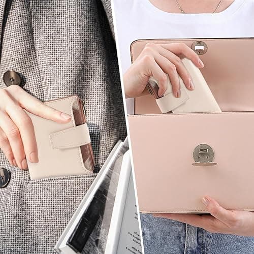 Airkit Small Wallet Women RFID Blocking Soft Leather Bifold Compact Card Holder Wallet for Women with Zipper Coin Pocket 4 ID Window thumbnail 8